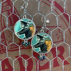 Trader Joe’s earrings 25mm girl with grocery bag